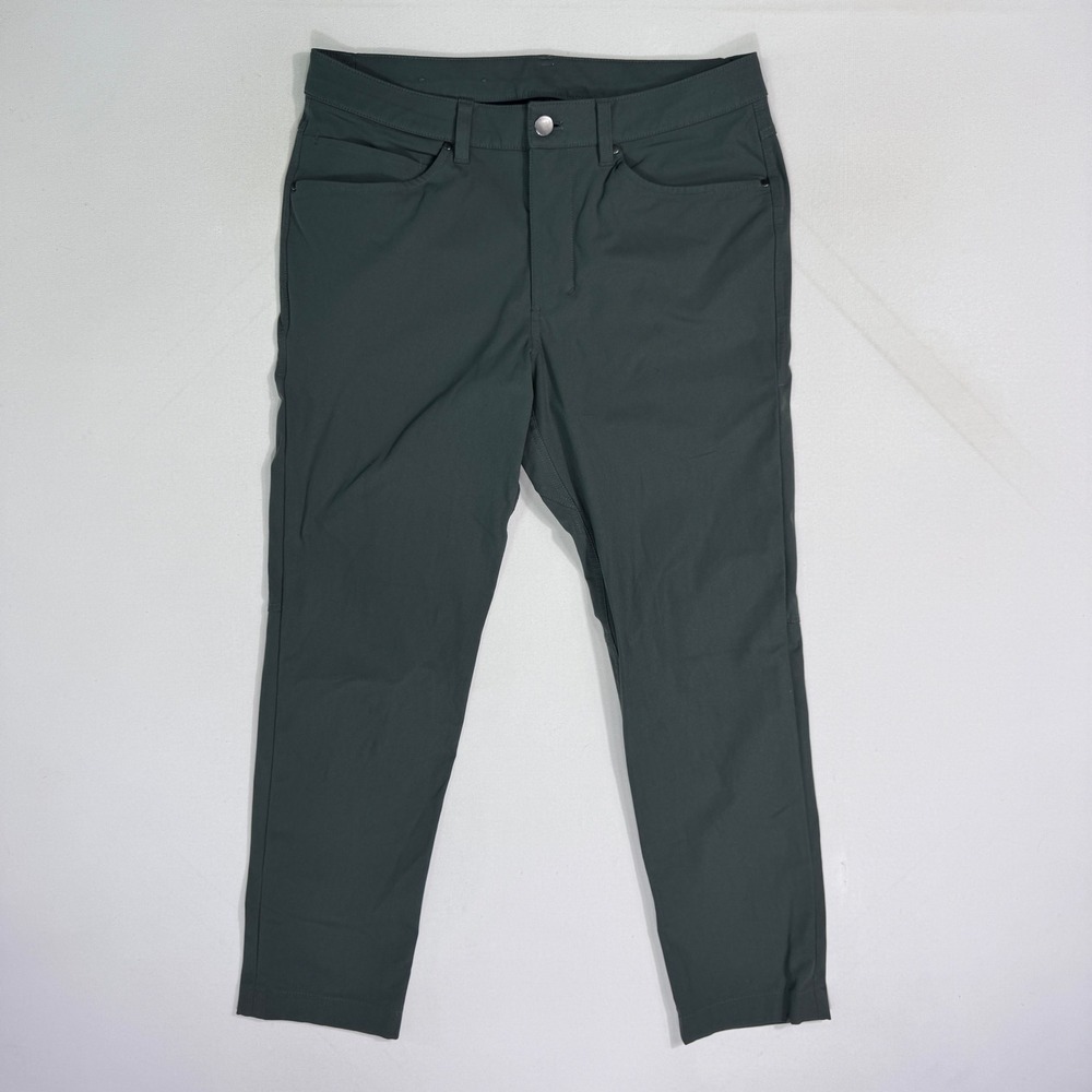 Lululemon ABC Pant Slim Fit 31x27 Green Warpstreme Mens Trousers Golf Chino